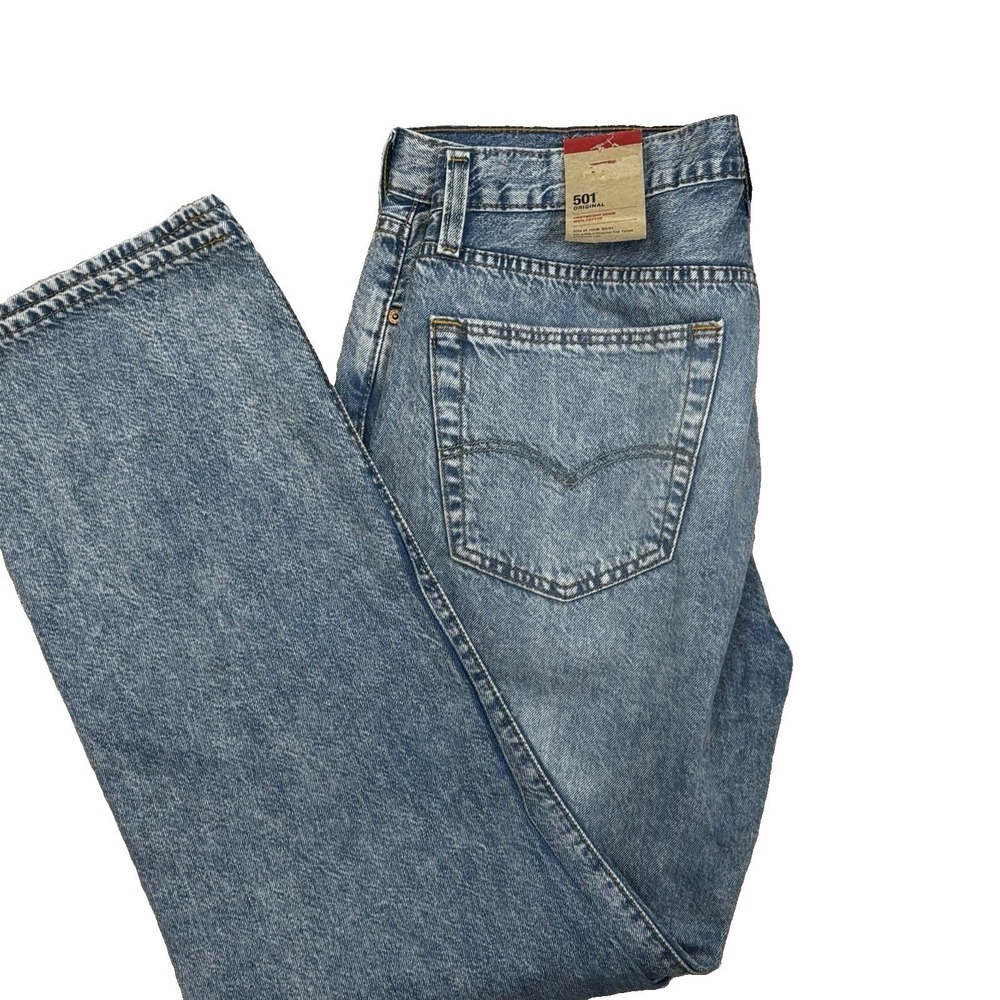 Levis 501 Original Fit‎ Jeans 36x32 Straight Leg Button Fly Medium Wash